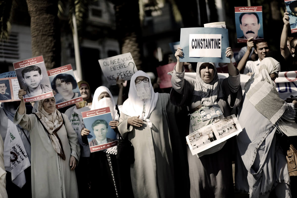 Families of victims of enforced disappearance in Algeria hold peaceful protests once a week in Algiers. (Christian Als)